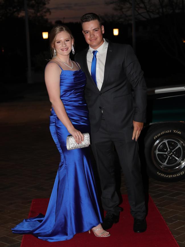 Lily Dunn, 17, and Callum Heal, 18, at the Ormeau Woods School formal at Links Resort, Hope Island. Picture: Glenn Hampson