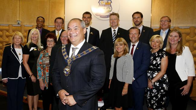 The Gold Coast City Council being sworn in at the Evandale Council Chambers.  Photo: Jerad Williams