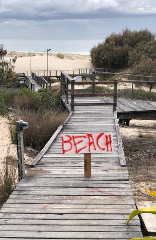 A path to the beach at the Couran Cove resort, residents say it has needed repair for some time.