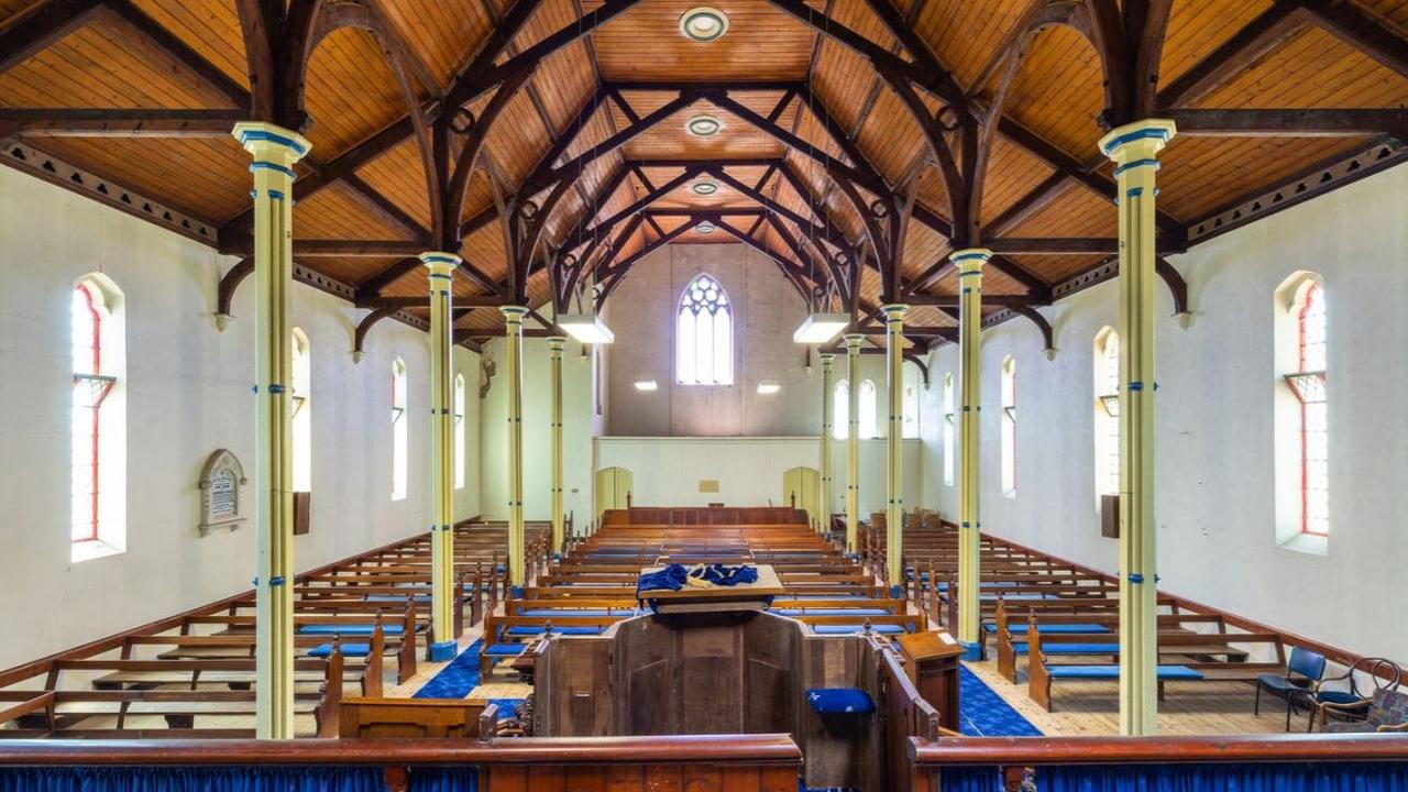 The inside of the church, currently owned by The Uniting Church Vic/Tas.