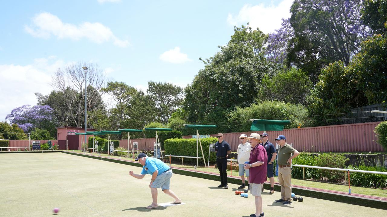 North Toowoomba officially opened at North Toowoomba Bowls club on November 2, 2024. Tim McCrorey (bowling), Peter Cole, Ian O'Brien, Gary Hauck, Sam Greenland, and Tony Cameron. Photo: Jacklyn O'Brien.