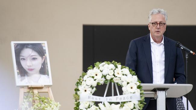 University of Sydney Vice-Chancellor and President Professor Mark Scott spoke at the vigil. Picture:NewsWire/ Monique Harmer