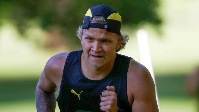 Quinton Narkle has slimmed down in pursuit for an AFL spot. Picture: Michael Klein