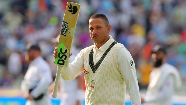 A more methodical style of batting from Usman Khawaja kept Australia alive at Edgbaston. (Photo by Geoff Caddick / AFP