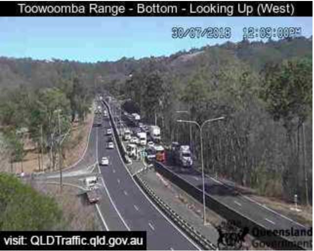 Traffic on the Toowoomba Range.