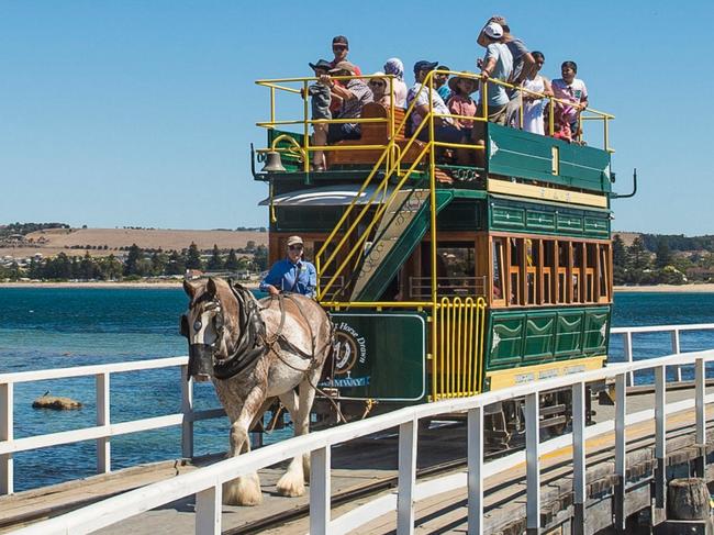 Victor horse-drawn tram returns – with a new causeway