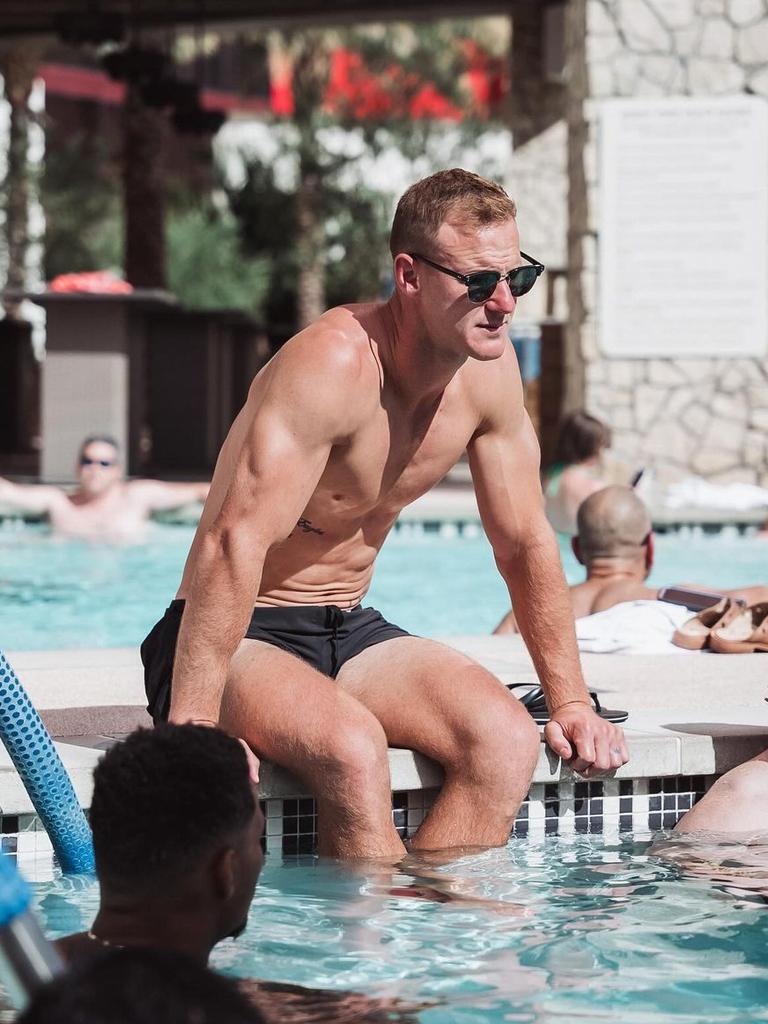 Daly Cherry-Evans poolside at Resorts World in Las Vegas. Picture: Instagram