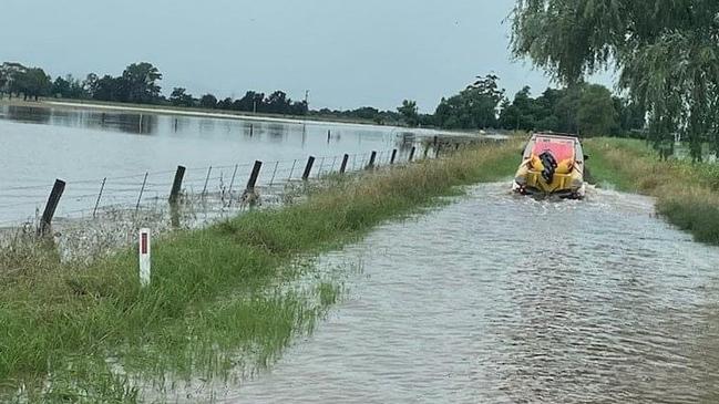 Floodwaters at Whittingham. Picture: Hunter SES.