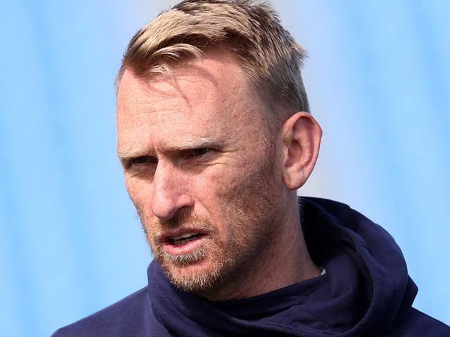 AUCKLAND, NEW ZEALAND - SEPTEMBER 14: New Zealand Warriors coach Andrew Webster during a Warriors training session at Mt Smart Stadium  on September 14, 2023 in Auckland, New Zealand. (Photo by Fiona Goodall/Getty Images)