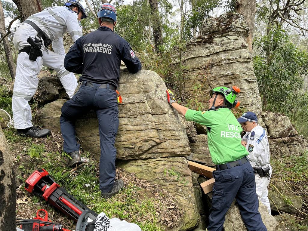 It took seven hours to get the woman free from the tight “S” bend. Picture: NSW Ambulance / Facebook