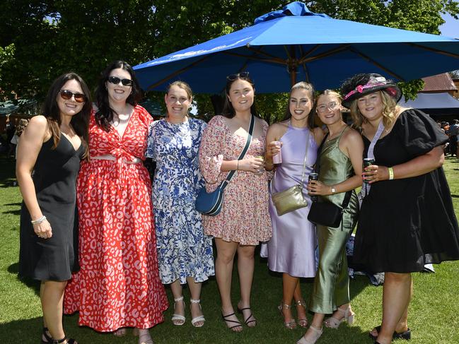 Apiam Bendigo Cup was held at Bendigo Racecourse, Bendigo, Victoria, on Wednesday, October 30th, 2024. Pictured enjoying the horse racing carnival are Ange, Olivia Courtney , Kelsea, Eliza, Molly, Indi. Picture: Andrew Batsch