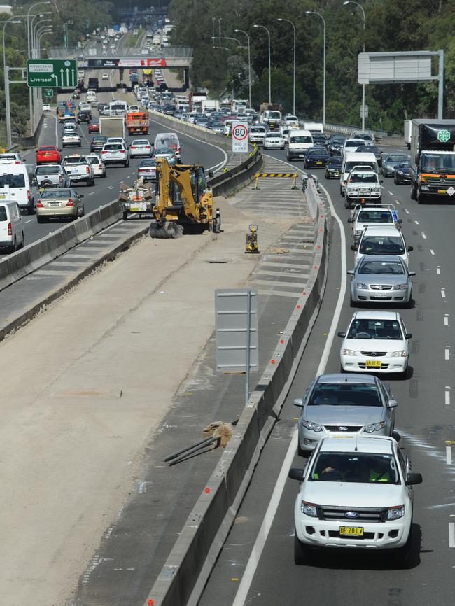 The ongoing work on the M5 South Western Motorway.