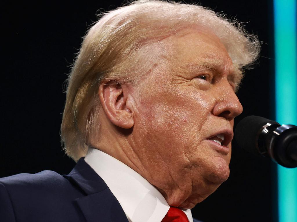 Donald Trump seen on July 26, his right ear seemingly completely healed. Picture: AFP