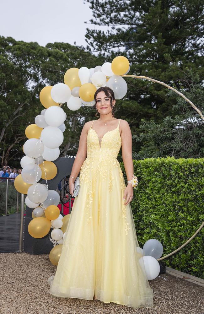 Ella Wolski at Centenary Heights State High School formal at Picnic Point, Friday, November 15, 2024. Picture: Kevin Farmer