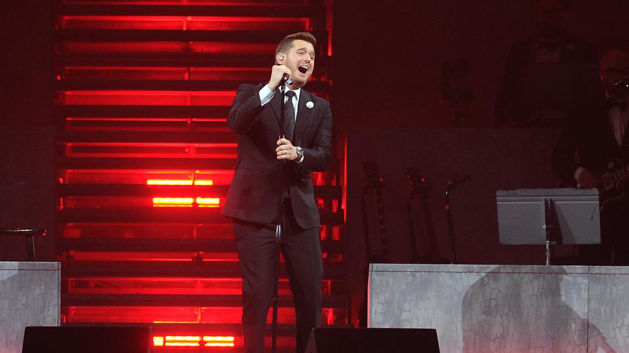 Michael Buble concert at Brisbane Entertainment Centre. Tuesday February 4, 2020. (AAP image, John Gass)