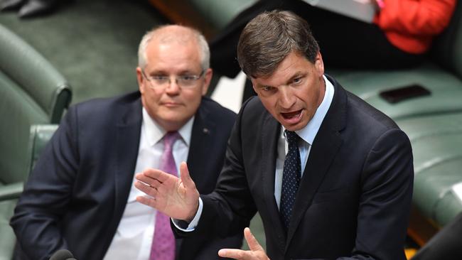 Minister for Energy Angus Taylor responds to questions in the House of Representatives yesterday. Picture: AAP