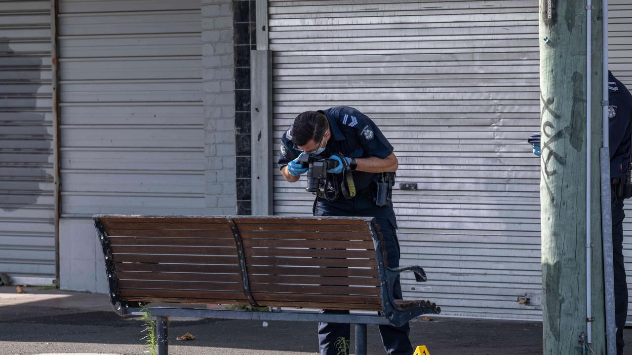 Officers gather evidence after a man was shot in Norlane. Picture: Brad Fleet