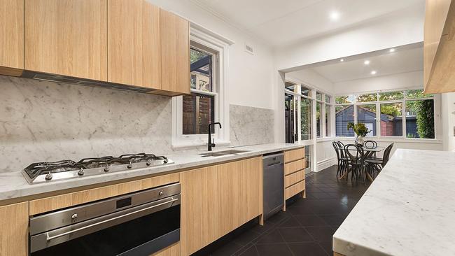 The luxurious house comes with a fully-equipped marble kitchen.