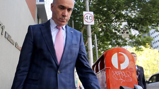 NAB CEO Andrew Thorburn leaves the banking royal commission in Melbourne. Picture: David Geraghty