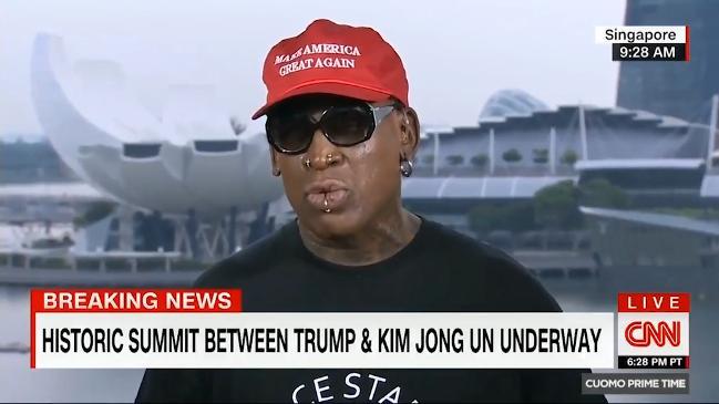 Dennis Rodman, South Oak Cliff grad and ex-NBA star, crashes Trump