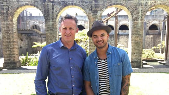 Titus Day and Guy Sebastian in happier times. Picture: Supplied