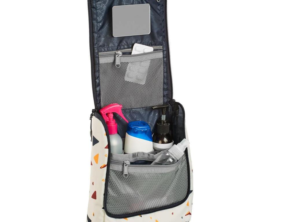 <p><b>KATHMANDU&rsquo;S KIT CLASSIC HANGING TOILETRY BAG &mdash; $49.98 (MEMBER&rsquo;S PRICE $34.99</b>)<a href="https://www.kathmandu.com.au/kit-classic-hanging-toiletry-bag.html" target="_blank" rel="noopener"> This unisex organiser </a>weighs just 200 grams and features multiple dividers and pockets so you can relax knowing your favourite face cream isn&rsquo;t going to end up all over your toothbrush. A hanging hook will keep it easily accessible yet out of the way, and best of all it has a removable mirror, so you&rsquo;ll never not look your best, even in the midst of any travel chaos.</p>