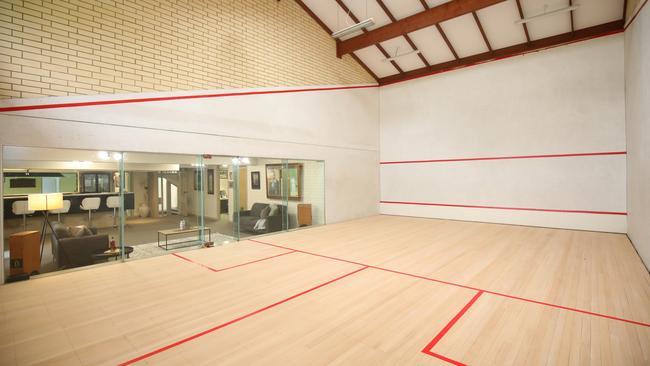 The squash court.