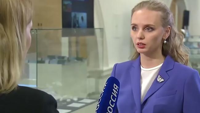 Maria Faassen aka Maria Vorontsova – Vladimir Putin's daughter. Picture: Rossia 24 / YouTube