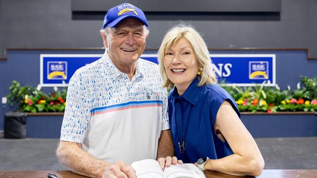 Gerry Harvey and Katie Page chat to Courier-Mial journalist Greg Stolz for High Steaks. Picture: Luke Marsden.