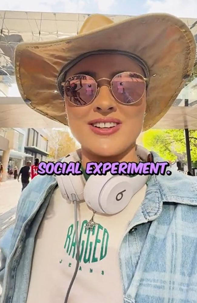 Tash Peterson pretended to be a farmer against vegans. Picture: TikTok/@Tashpeterson