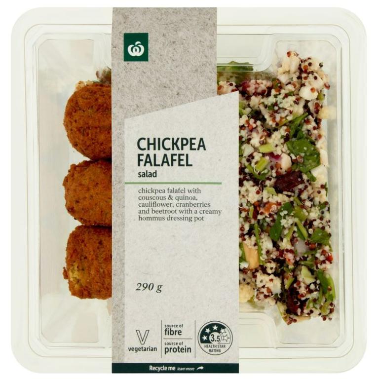 Chickpea Falafel salad from Woolworths. Picture: Woolworths