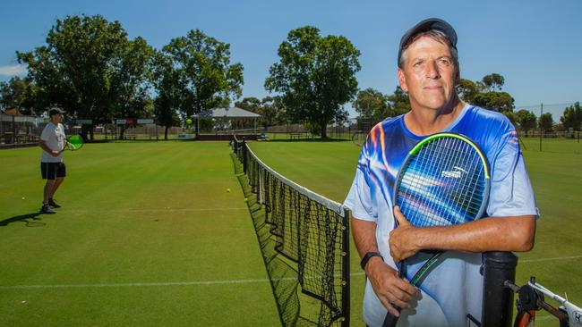 Swan Hill Lawn Tennis and Croquet Club secretary Mick Mullen oversaw preparation of the courts for months before Country Week was cancelled. Picture: Carmel Zaccone