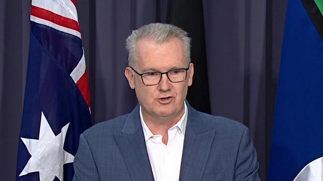 Coalition Senator James Paterson has questioned government officials over whether Minister for Home Affairs and Minister for the Arts, Tony Burke drives a Chinese electric vehicle (EV). Picture: ABC NEWS