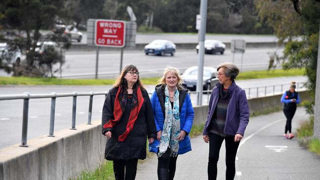 Balwyn homeowners Lorrae Willox, Mary Harnan and Lynne Baker say many residents along the proposed North East Link route are unhappy about the project. (Picture: Andy Brownbill)