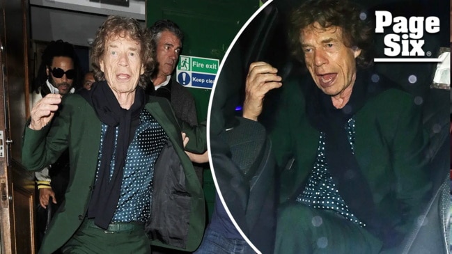 Mick Jagger needs assistance leaving star-studded 80th birthday bash in London