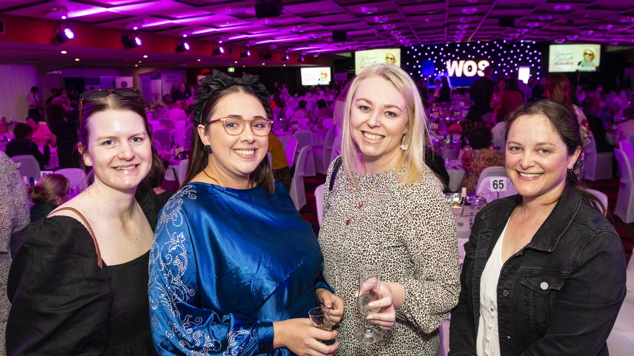 At Toowoomba Hospital Foundation's Women of Strength luncheon are (from left) Sophie Scott, Rhielly Smith, Brooke Gardner and Tenille Evans at Rumours International, Friday, August 19, 2022. Picture: Kevin Farmer