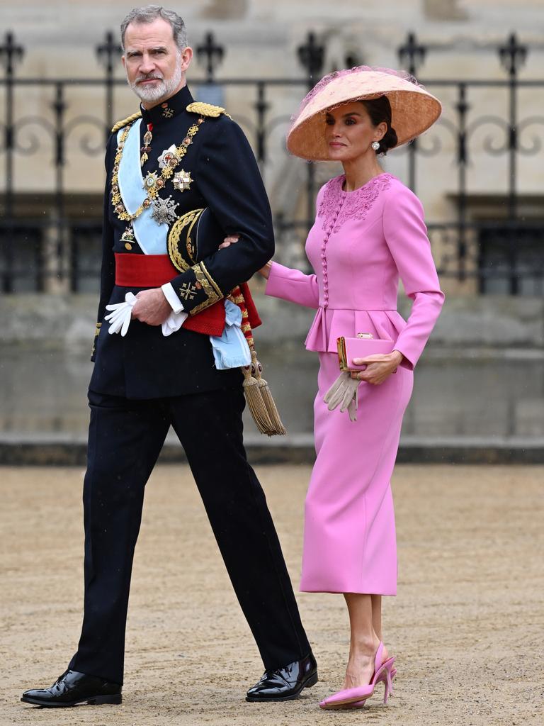 King Felipe VI of Spain and Queen Letizia of Spain attend the Coronation of King Charles III and Queen Camilla. Picture: Getty