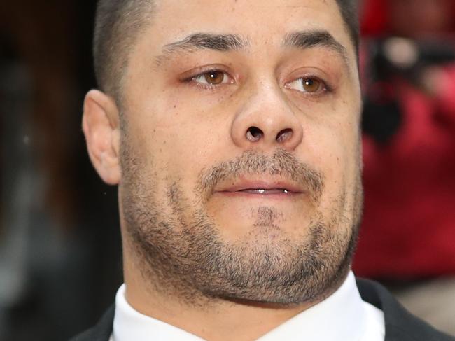 SYDNEY, AUSTRALIA - NewsWire Photos MARCH 22, 2021 - Former NRL superstar Jarryd Hayne who has been found guilty of counts of sexual assault, leaving the Downing Centre in Sydney.Picture: NCA NewsWire / Christian Gilles