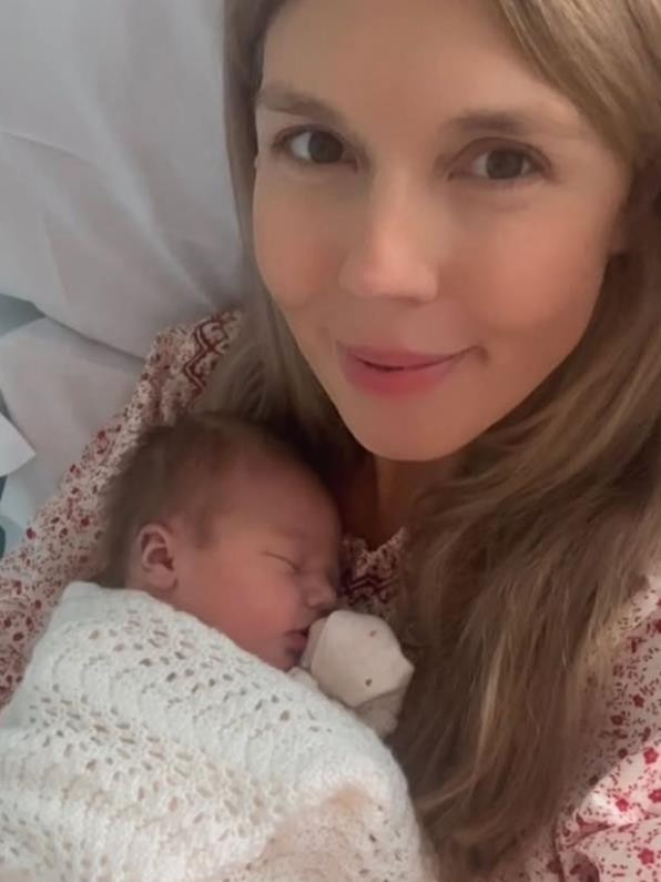Carrie Johnson with her bundle of joy. Picture: Carrie Johnson/Instagram