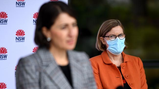 NSW Chief Health Officer Dr Kerry Chant and Gladys Berejiklian speak to the media. Picture: NCA NewsWire/Bianca De Marchi