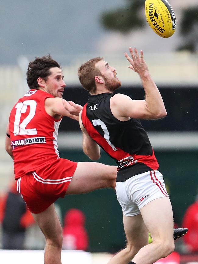 Clarence and North Launceston battle it out in the Tasmanian State League.