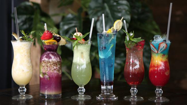 The colourful drinks are all halal. Picture: Robert Pozo