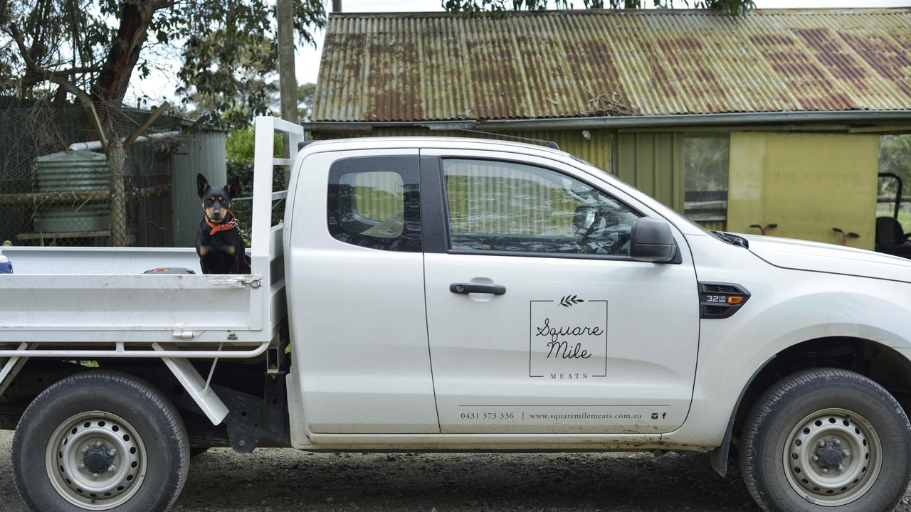 Claire’s Square Mile Meats ute does solid kilmoetres on delivery days. Picture: Dannika Bonser