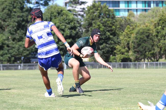 Ballymore Cup rugby action at the Albany Creek Brumbies Junior Rugby Union Club on Friday, April 12, 2024.