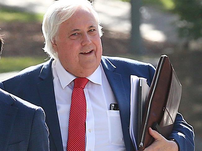 Businessman Clive Palmer arrives to the District Court in Brisbane, Thursday, July 25, 2019. Liquidators are trying to claw back $200 million in claims owed by Mr Palmer over the collapse of Queensland Nickel. (AAP Image/Jono Searle)