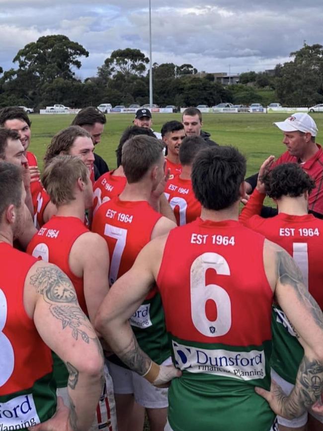 Pines celebrate their win. Picture: Facebook