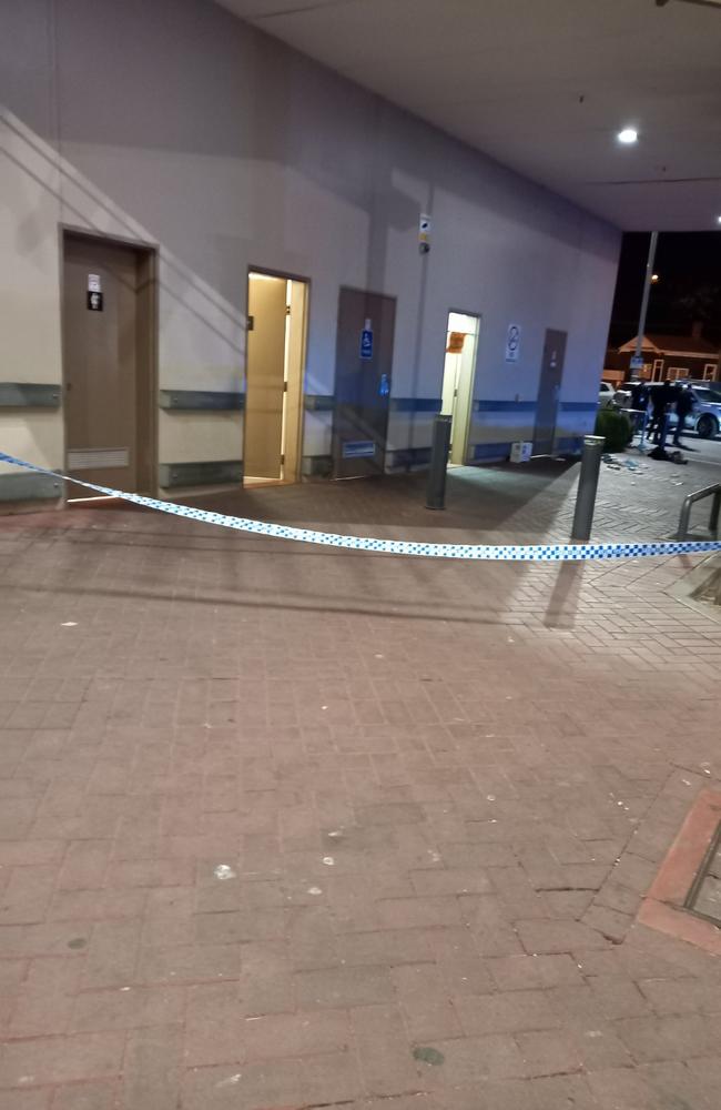 Aftermath of a serious wounding at Launceston's Kmart shopping centre at Racecourse Crescent, October 26, 2023. Picture: Supplied