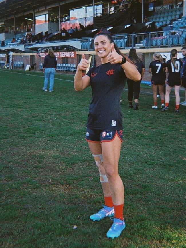 Norwood’s Adrienne Davies has clocked up 50 SANFLW games. Picture: Instagram @asdavies