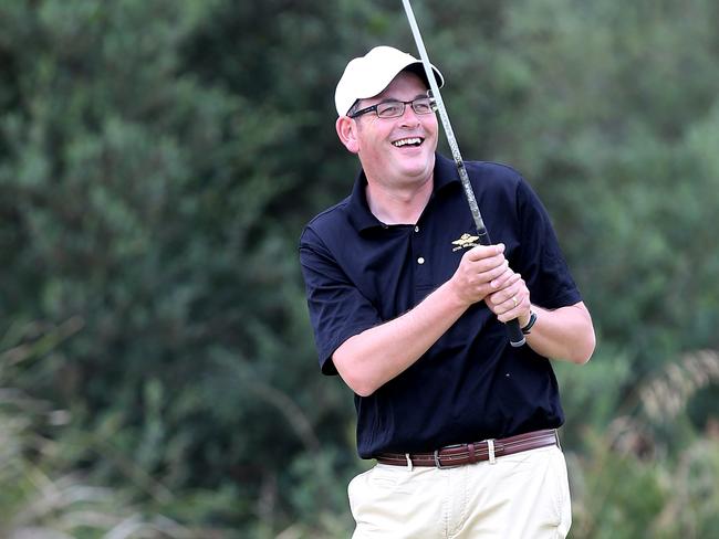Daniel Andrews is an avid and handy golfer but his day out at Commonwealth left a bit to be desired. Picture Yuri Kouzmin