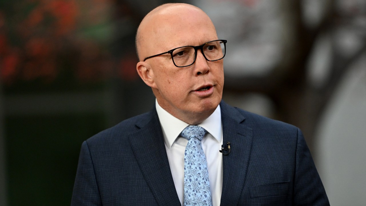 Peter Dutton has spruiked his plan to become Australia’s next prime minister by declaring he is the most qualified opposition leader in economics since John Howard. Picture: Tracey Nearmy/Getty Images